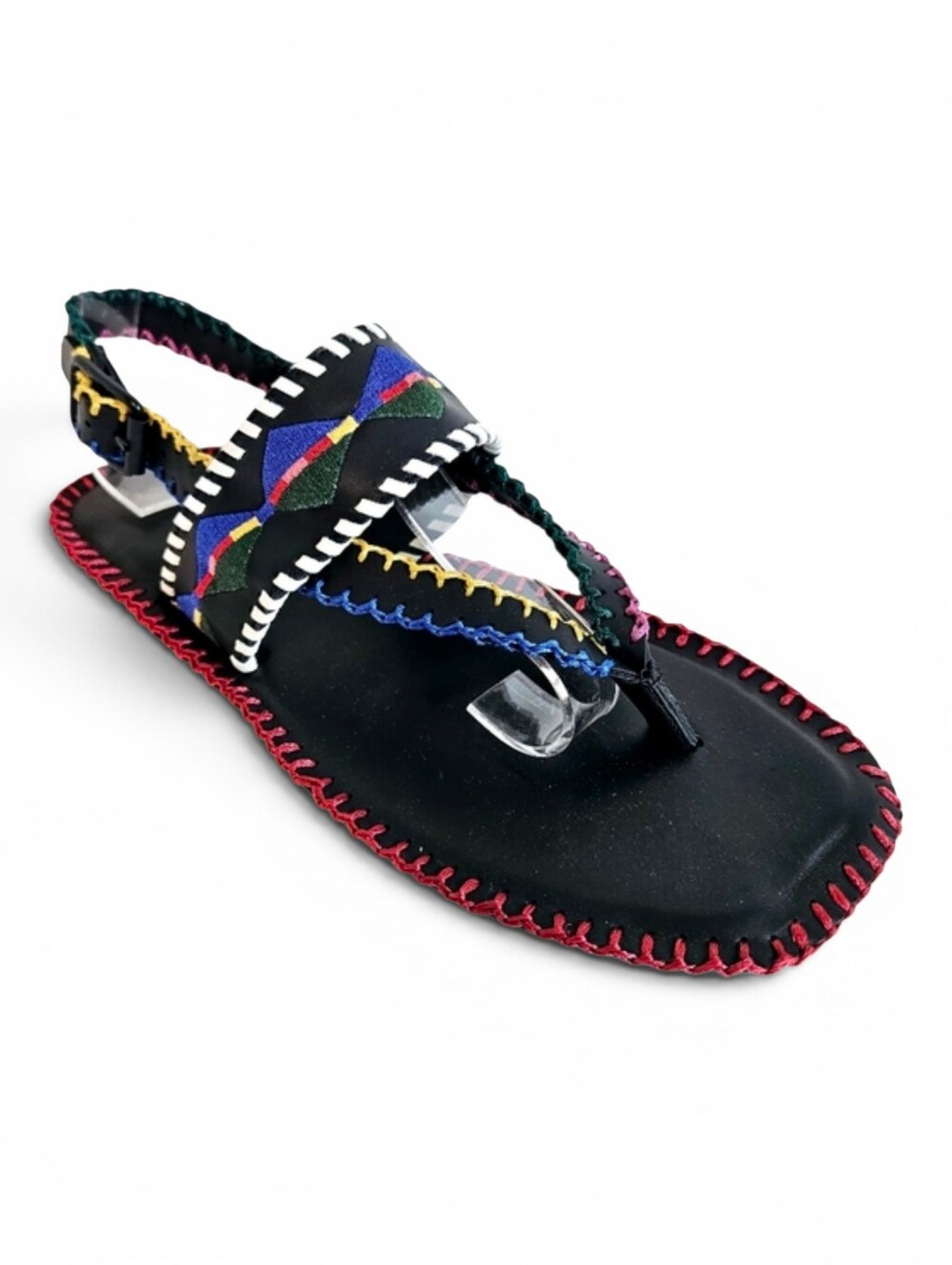 Farm Rio Embroidered Flat Sandals 7 Boho Whimsygoth Resort Y2K Festival